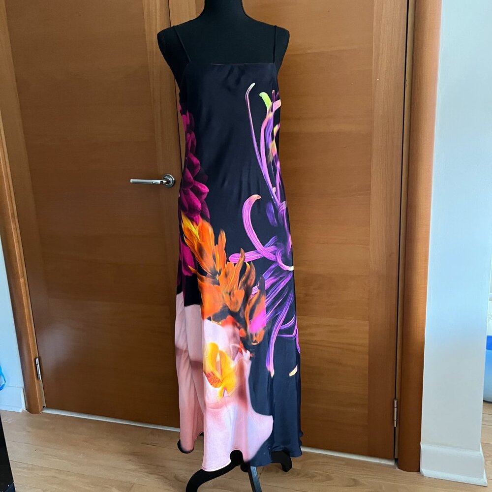 Farm Rio Floral Satin Slip Dress in Med NWT - Picture 4 of 9